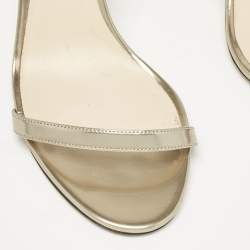 مملوكة مسبقًا Jimmy Choo Gold Leather Minny Ankle Strap Sandals Size 40