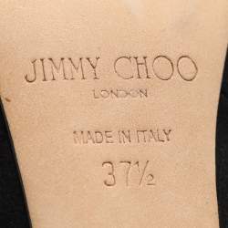 Pre Owned Jimmy Choo Black Lace and Suede Slingback Sandals Size 37.5