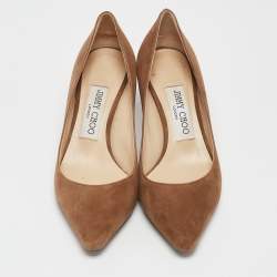 Jimmy Choo Brown Suede Romy Pointed Toe Pumps Size 35