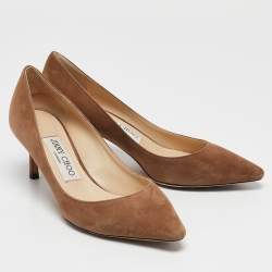 Jimmy Choo Brown Suede Romy Pointed Toe Pumps Size 35