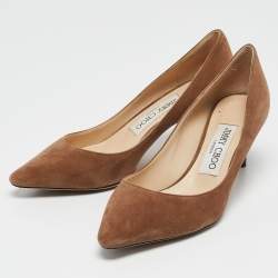 Jimmy Choo Brown Suede Romy Pointed Toe Pumps Size 35