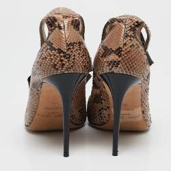 Jimmy Choo Two Tone Snakeskin Leather Ankle Strap Pumps Size 39