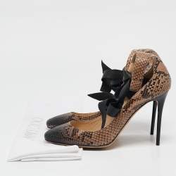 Jimmy Choo Two Tone Snakeskin Leather Ankle Strap Pumps Size 39