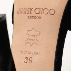 Jimmy Choo Black Velvet Marion Ankle Strap Sandals Size 36