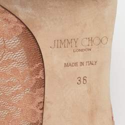 Jimmy Choo Pink Lace and Mesh Love Pumps Size 36