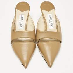Jimmy Choo Brown Leather Zalea Mules Size 37