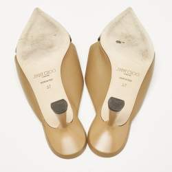 Jimmy Choo Brown Leather Zalea Mules Size 37