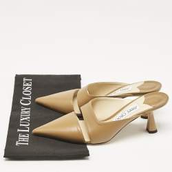 Jimmy Choo Brown Leather Zalea Mules Size 37