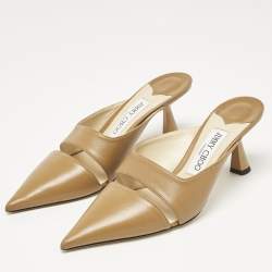 Jimmy Choo Brown Leather Zalea Mules Size 37