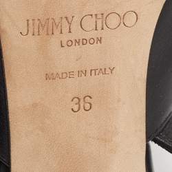 Pre Owned Jimmy Choo Black Leather Maryanne Pointed Toe Slingback Pumps Size 36