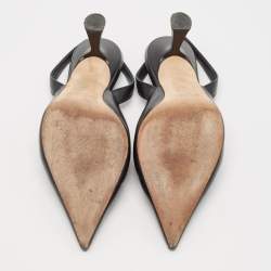 Pre Owned Jimmy Choo Black Leather Maryanne Pointed Toe Slingback Pumps Size 36