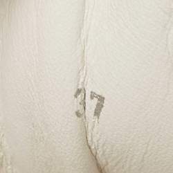 Pre Owned Jimmy Choo White/Silver Leather Diamond Low Top Sneakers Size 37