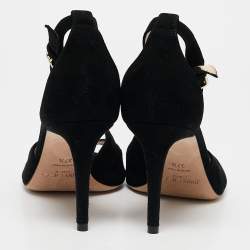 مملوكة مسبقًا Jimmy Choo Black Suede Emily Sandals Size 37.5