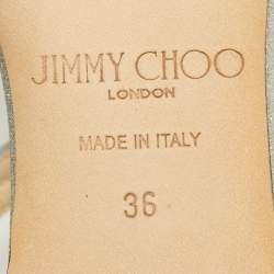 Jimmy Choo Silver Glitter Lancer Flats Size 36