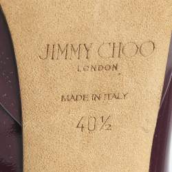 Pre Owned Jimmy Choo Purple Patent Leather Crown Pumps Size 40.5