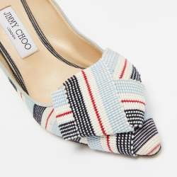 Pre Owned Jimmy Choo Multicolor Canvas Tegan 85 Pumps Size 39