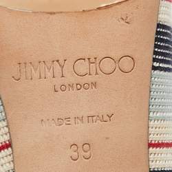 Pre Owned Jimmy Choo Multicolor Canvas Tegan 85 Pumps Size 39