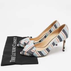 Pre Owned Jimmy Choo Multicolor Canvas Tegan 85 Pumps Size 39