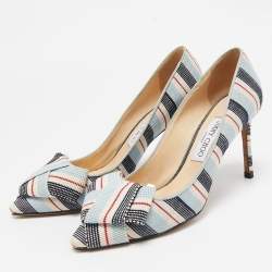 Pre Owned Jimmy Choo Multicolor Canvas Tegan 85 Pumps Size 39