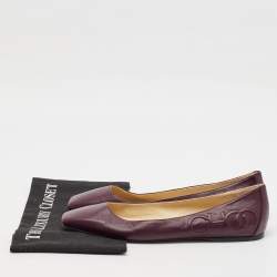 Jimmy Choo Burgundy Leather Ballet Flats Size 40