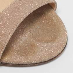 Jimmy Choo Gold Glitter Annie Ankle Strap Sandals Size 39