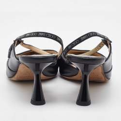 Jimmy Choo Black Leather Pointed Toe Ray Slingback Pumps Size 36.5
