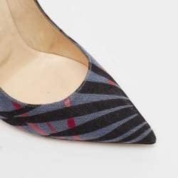 Jimmy Choo Multicolor Canvas Abel Pointed Toe Pumps Size 37.5