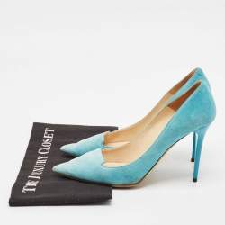 Jimmy Choo Blue Suede Avril Pumps Size 38.5