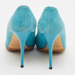Jimmy Choo Blue Suede Avril Pumps Size 38.5