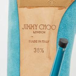 Jimmy Choo Blue Suede Avril Pumps Size 38.5