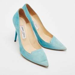 Jimmy Choo Blue Suede Avril Pumps Size 38.5
