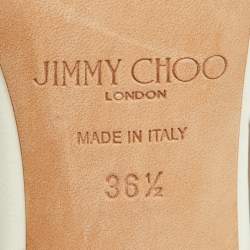 مملوكة مسبقًا Jimmy Choo White Leather Pointed Toe Mules Size 36.5