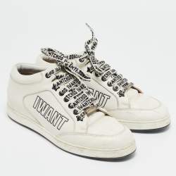 Jimmy Choo White Leather Miami Low Top Sneakers Size 37
