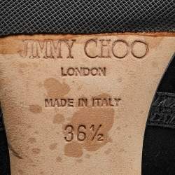 Jimmy Choo Black Python and Suede Lace Up Pumps 36.5