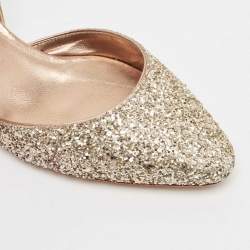 Jimmy Choo Metallic Glitter Micky Ankle Strap Sandals Size 37