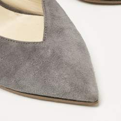 Jimmy Choo Grey Suede Sakeya 85 Slingback Pumps Size 39