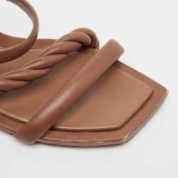 Jimmy Choo Brown Leather Diosa Braided Slide Sandals Size 42