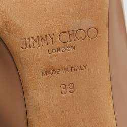 مملوكة مسبقًا Jimmy Choo Beige Leather Shar Slingback Pumps Size 39