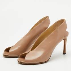 مملوكة مسبقًا Jimmy Choo Beige Leather Shar Slingback Pumps Size 39