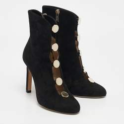 Jimmy Choo Black Suede Loretta Ankle Length Boots 37