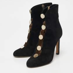 Jimmy Choo Black Suede Loretta Ankle Length Boots 37