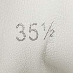 Pre Owned Jimmy Choo White/Silver Leather and Glitter Raine Low Top Sneakers Size 35.5