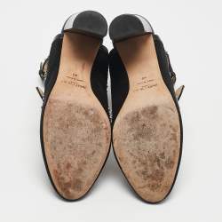 Jimmy Choo Black Suede and Leather Hensley Studded Pumps Size 40