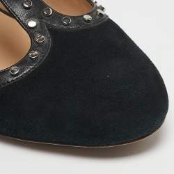 Jimmy Choo Black Suede and Leather Hensley Studded Pumps Size 40