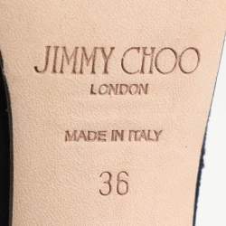 Jimmy Choo Black Suede Bing Ankle Strap Sandals Size 36