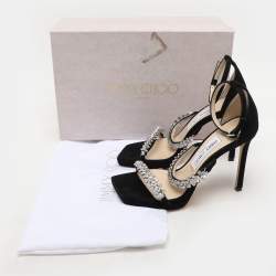 Jimmy Choo Black Suede Bing Ankle Strap Sandals Size 36