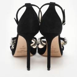 Jimmy Choo Black Suede Bing Ankle Strap Sandals Size 36