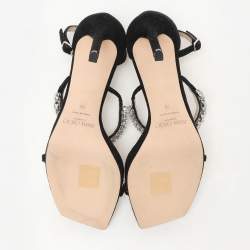 Jimmy Choo Black Suede Bing Ankle Strap Sandals Size 36