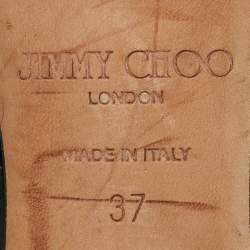 Pre Owned Jimmy Choo Black Patent Leather Isabel Peep Toe Pumps Size 37