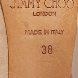 Jimmy Choo Beige Suede Ankle Strap Sandals Size 38